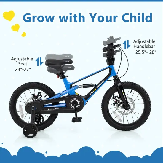 16 Inch Kids Bike Adjustable Frame with Shock Absorber, Bell, and Safety Features for Ages 4-7 {6}