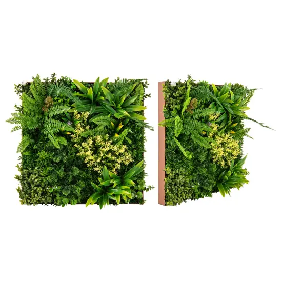 20" x 20" 3D Hanging Greenery Hedge with 11 Types of Mixed Faux Plants for Indoor Outdoor  {4}