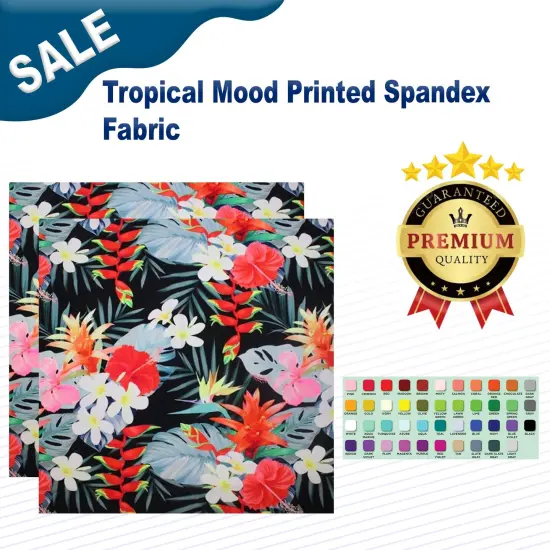 Tropical Mood Printed Spandex Fabric {1}