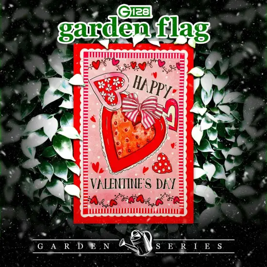 G128 Happy Valentine&rsquo;s Day Heart Cookie Garden Flag 12x18 In Double Sided Valentine's Day Yard Garden Lawn Decoration {2}