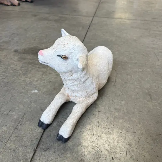 Baby Goat Laying Life Size Statue {5}