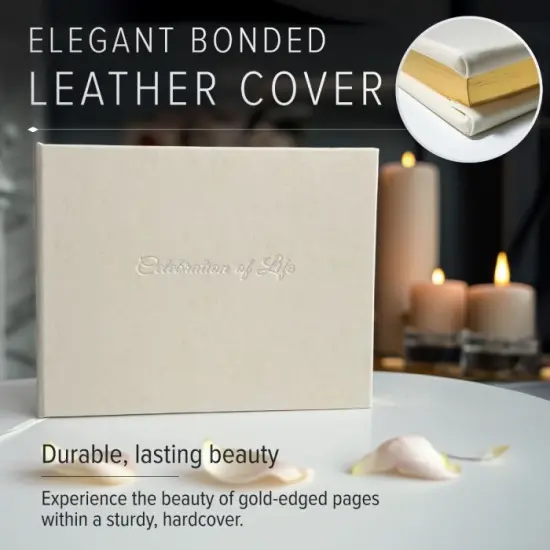 Gallery Leather Guest Book Funeral, In Loving Memory, Memorial, 192 Lined Pages, Bonded Leather, Hardcover Camden Red {5}