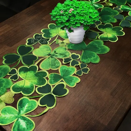 Embroidered Decorative Clover Table Runner for St. Patrick's Day (13x90 inches) {3}