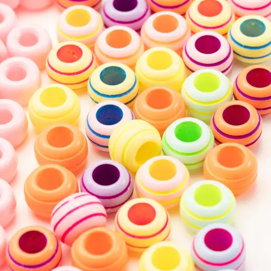 1400 Pcs Acrylic Gold Pink Colorful 6x9mm Pony Beads 10x6mm Mix Candy Color Alphabet Letter Beads Bulk for Jewelry Friendship Bracelet Necklace Making Kit Braids Kandi Beads {4}