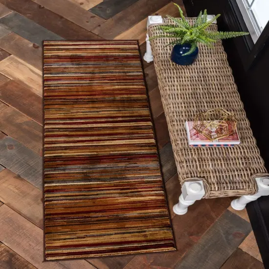 Barista Collection Area Rug - Icatu (2' 2" x 6' 1" Runner, Beige/ Brown) {1}