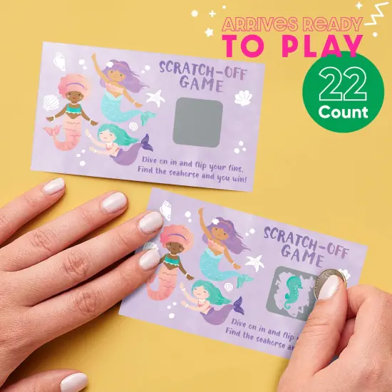 Big Dot of Happiness Mermaid Party Game Scratch Off Cards, Fun Under the Sea Party Activity for Kids, Mermaid Birthday Game for Girls' - 22 Count {3}