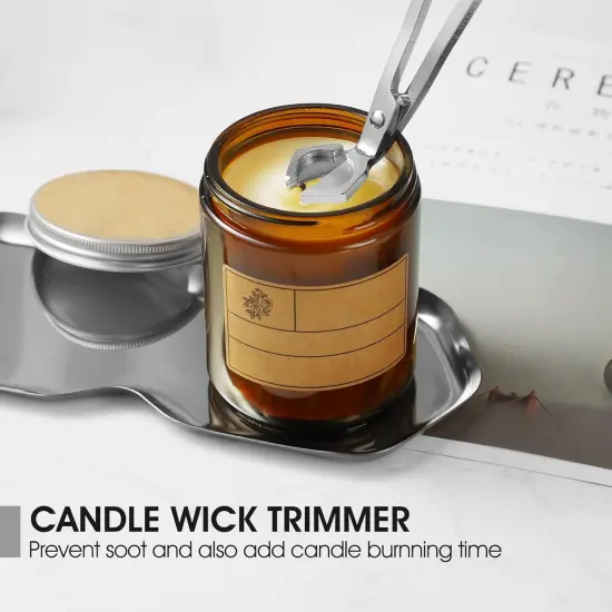 4 in 1 Candle Accessory Set, Wick Trimmer, Candle Snuffer, Wick Scoop, Perfect for Candle Lovers (Silver) {4}