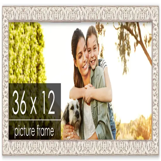 Panoramic Refined White Picture Frame - UV Acrylic, Foam Board Backing, Hanging Hardware {1}