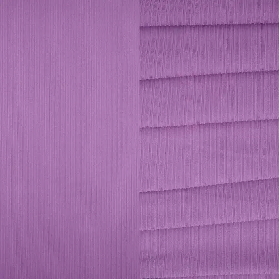 1 Yard 8x3 Solid Rib Knit Fabric Soft Yummy Texture, Polyester Spandex, 58/60" Wide PURPLE HAZE {1}