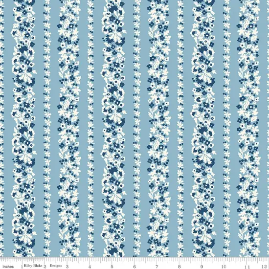 Topiary Stripe in A (01667402a) | Denim Florals | Liberty Fabrics | Riley Blake {1}