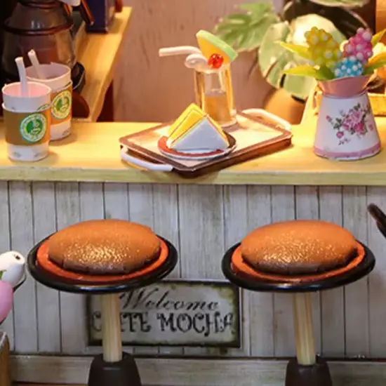 Miniature Wizardi Roombox Kit - Coffee Time Dollhouse Kit {5}