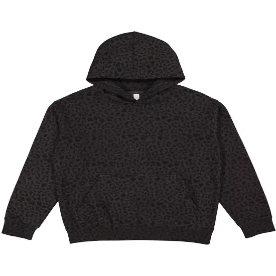 LAT&reg; Youth Pullover Fleece Hoodie BLACK LEOPARD {1}