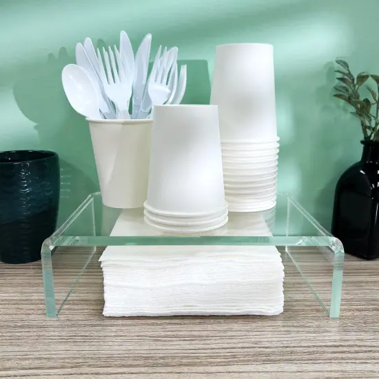 Plymor Clear Acrylic Rectangular Display Riser, 3" H x 10" W x 6" D (3/8" thick) {3}