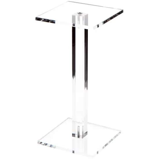 Plymor Clear Acrylic Square Barbell Pedestal Display Riser 8.5 inches (Height) x 4 inches (Width) x 4 inches (Depth) (1/4 inches thick) {1}