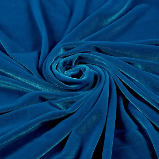 1 Yard Stretch Velvet Fabric for Apparel Costumes and Crafts 58/60 Inch Width Classic Blue {1}