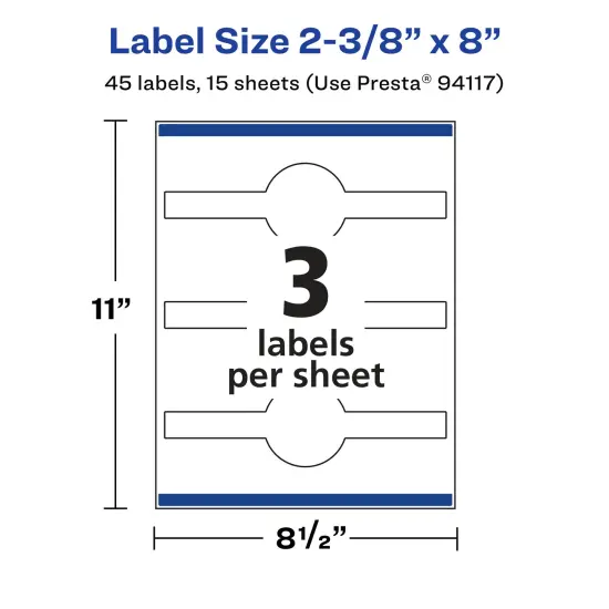 Avery Matte White Removable Wraparound Labels with Sure Feed Technology, 2-3/8" x 8" {5}