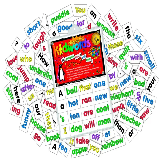 Barker Creek Learning Magnets, Kidwords High Frequency Words, Set of 208 {1}