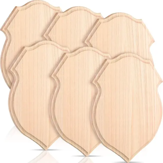 6 Pcs Unfinished Wood Plaque Wooden Shield Plaque Wood Sign(12 x 16 Inch) {1}