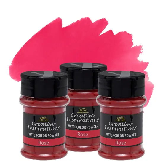 Creative Inspirations Powder Watercolor Paint 3 Pack - 38g Shaker Bottle, Rose - Dye-Based Water-Soluble Crystalline Pigments - Non-Toxic, Perfect for Abstract and Spontaneous Effects {1}