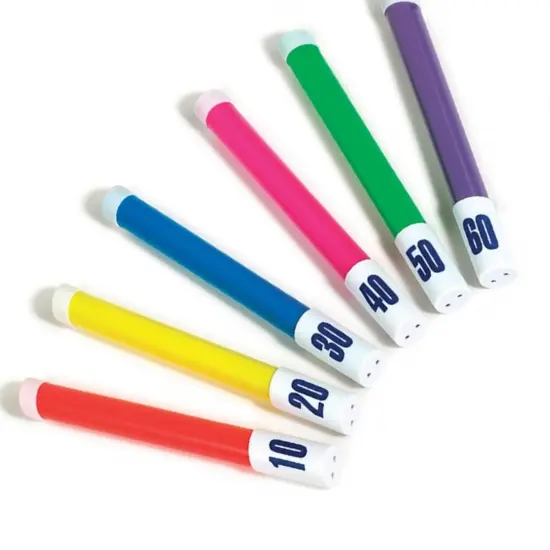 Swim Central Pack of 6 Vibrantly Colored Flexible Dive Stick Swimming Pool Toys 8.25'' White {4}