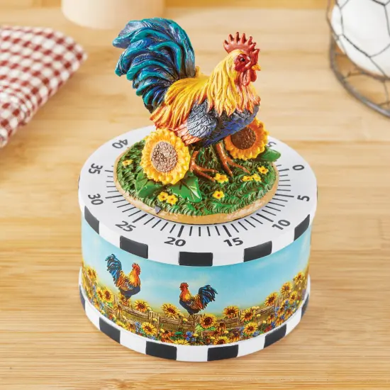 Collections Etc Country Rooster and Sunflowers Kitchen Timer {1}