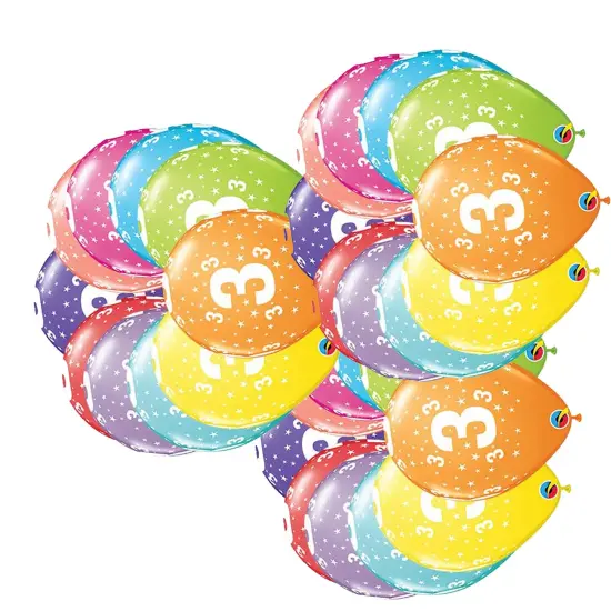 Stars 3ARound Latex Balloons 11" 6 Pack Birthday Anniversary Party Balloons {1}