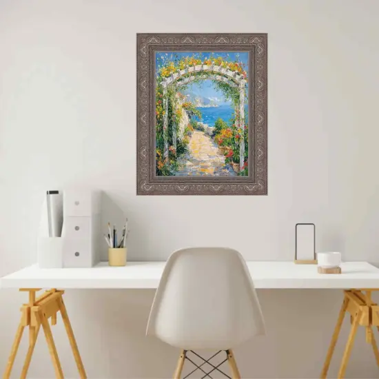 Wide Aged Vintage Silver Leaf Gothic Luxury Picture Frame 8.5x11 frame {4}