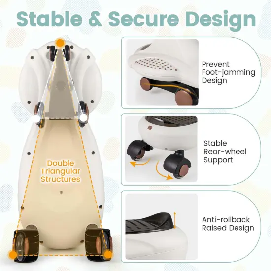 Babyjoy Wiggle Car with Hauling Rope Ride on Toy with Under-Seat Storage &Swing Car Beige/Green {4}