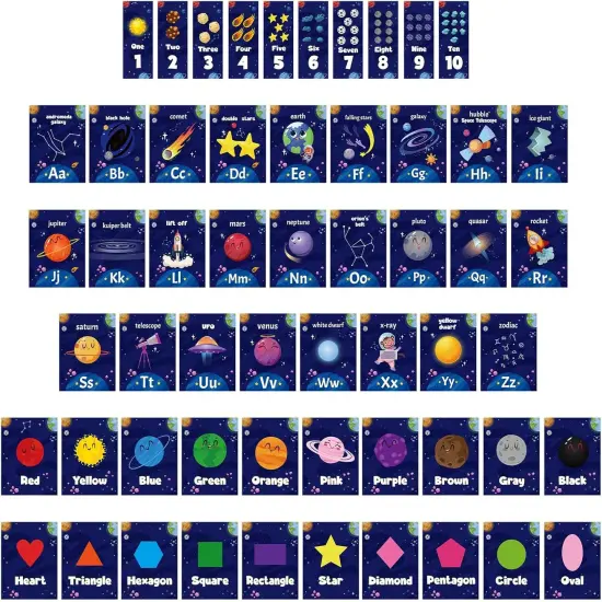 56 Pcs Outer Space Alphabet Number Bulletin Board {1}