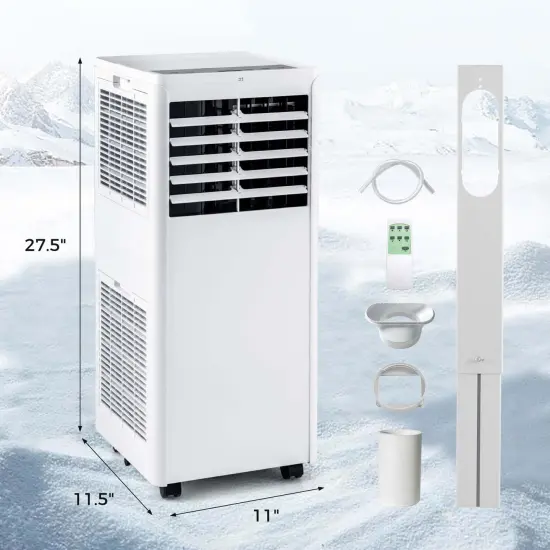 Costway 5000 BTU (8000 BTU ASHRAE) Portable Air Conditioner with Dehumidifier and Fan Sleep Mode and 24H Timer {3}