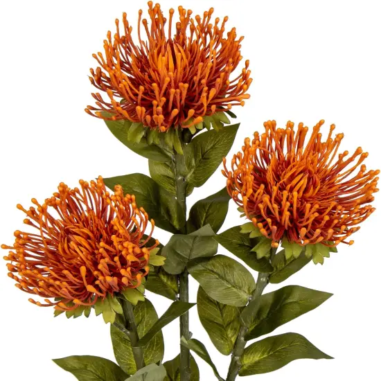 3Pcs Orange Artificial Fall Flowers Spider Mum Flower {1}