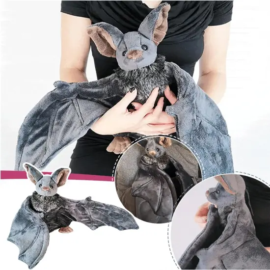 12" Large Bat Plush Toys, Creepy Goth Bat Stuffed Animal Lifelike Bats {2}