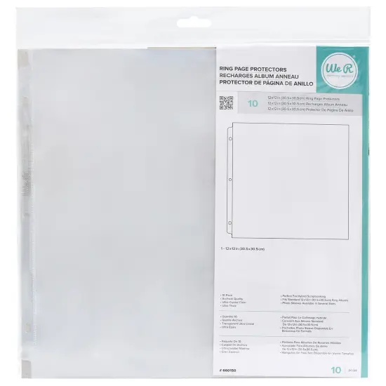 We R Ring Photo Sleeves 12"X12" 10/Pkg-Full Page {1}