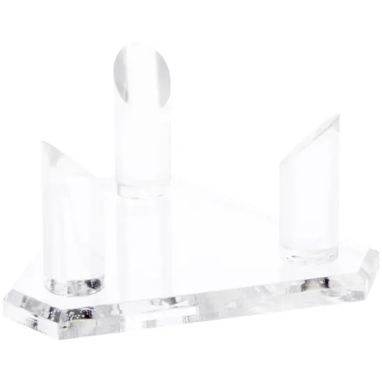 Plymor Clear Acrylic Base with 3 Prongs for Large Sphere or Ball, 2.875" H x 5" W x 4.375" D {1}