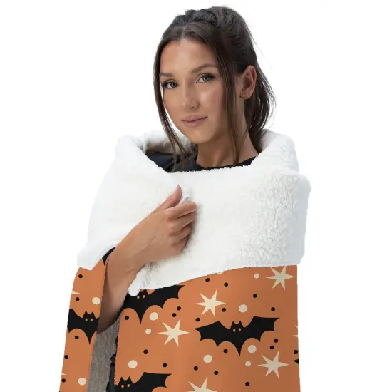 Halloween Silk Touch Sherpa Throw Blanket Flying Bats {3}