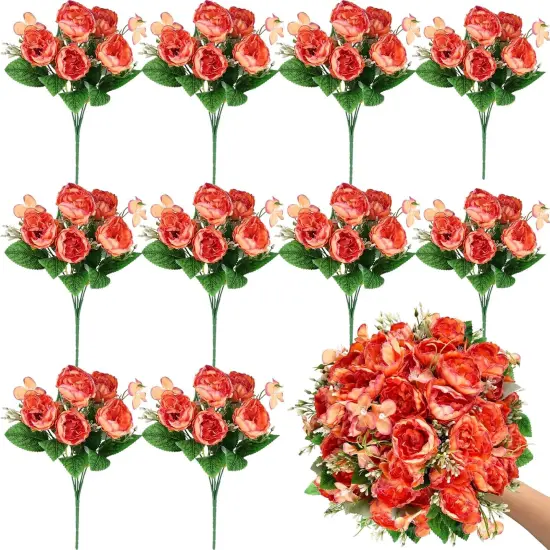 12 Bundles Peonies Artificial Flowers {1}