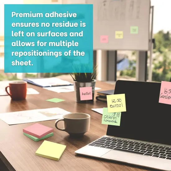 Sticky Notes, 6 Pads (100 Sheets Each) &ndash; Premium Smooth Adhesive Notes in Pastel Colors &ndash; Easy to Stick, Remove & Reposition &ndash; Ideal for Office, School, and Home Use {4}