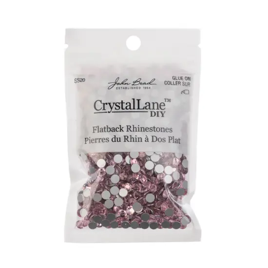 Crystal Lane DIY SS20 Glass Flatback Rhinestones, 1440pcs Light Pink {3}