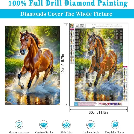 Horse Diamond Painting Kits 12x16 inch {4}