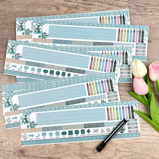 48Pcs Classroom Name Tags for Desk Nameplates with Numbers Chart {5}
