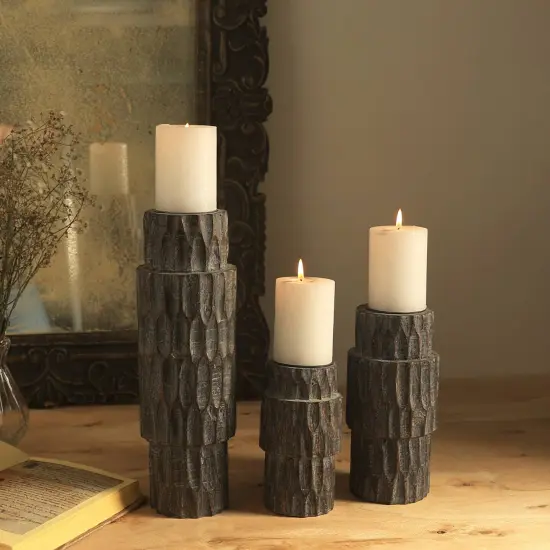 Elegant Wooden Centerpiece Candle Holder {6}
