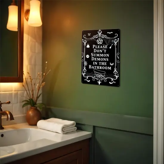 Funny Black Metal Sign for Bathroom Decorations {4}
