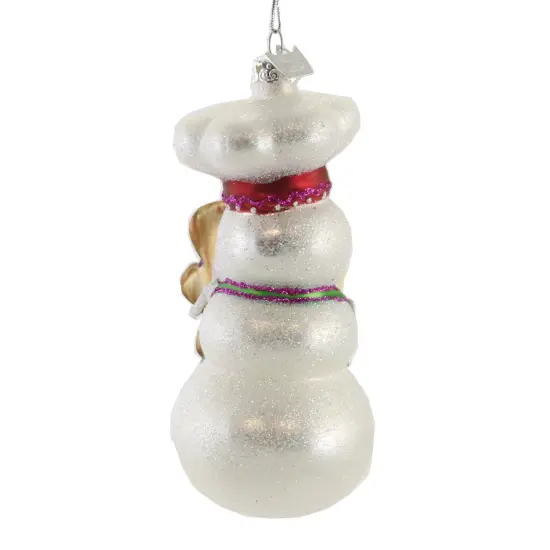 Noble Gems 5.5 Inch Snowman W/Gingerbread Man Tree Ornament , Baker Hat Holiday White {2}