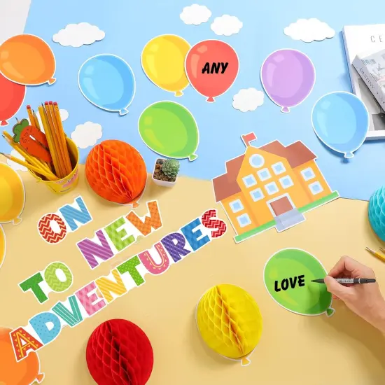 86 Pcs 3D Hot Air Balloon Honeycomb Bulletin Board Set {4}