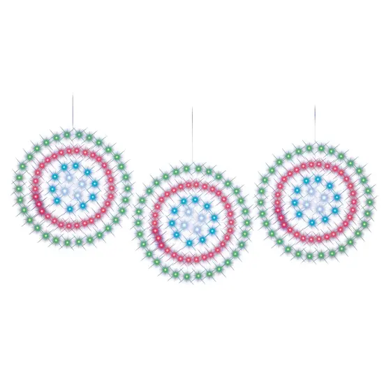 Collections Etc Solar Powered Holiday Starbursts - Set of 3 {2}