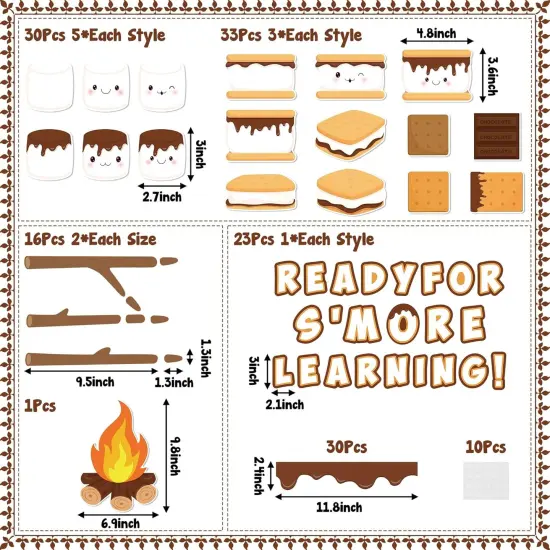 143Pcs Marshmallow S'More Classroom Bulletin Board Decorations Set {2}