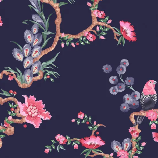 Cath Kidston Birds & Berries Navy Wallpaper {4}