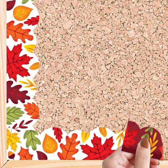 Big Dot of Happiness Fall Leaves - Scalloped Classroom Decor - Bulletin Board Borders - 51 Feet {1}