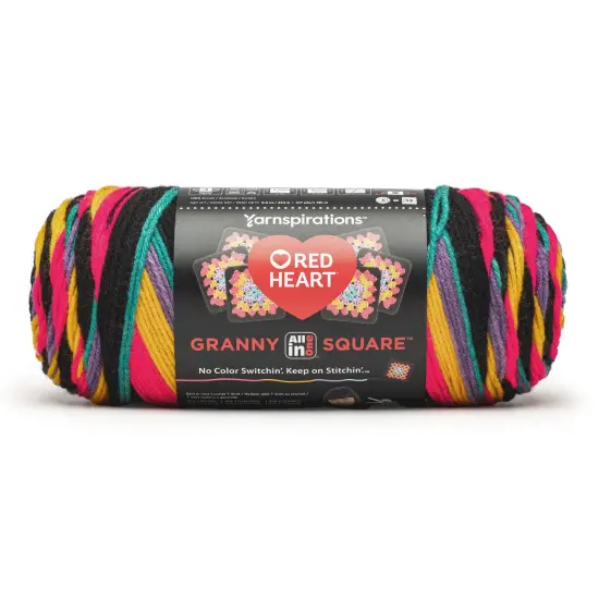 Red Heart All in One Granny Square Yarn 24 Pack-Rad Party {3}