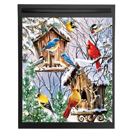 Collections Etc Beautiful Winter Songbirds Dishwasher Magnet {2}